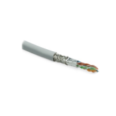 Кабель витая пара, экранированная SF/UTP, категория 6, 4 пары (26 AWG), многожильный (patch), экран - фольга + медная оплетка, LSZH, серый