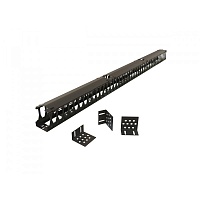 Вертикальный кабельный организатор 32U для шкафов TTR, TTB, стоек ORK2A, ORL1, ширина 89мм, высота пальцев 106мм с крышками и кронштейнами, черный
