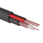Кабель KBK-П-2 +2x0,50мм², (Cu/Cu), черный, ø7,0 мм (бухта 200м) (одножильный РК 75-2-11)  PROconnect