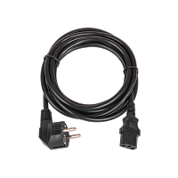Кабель питания TLK, вход - евровилка с заземлением (Schuko, CEE 7/7) , выход - разъём C13 (IEC 60320),  3x1мм2, 3 м, 250В 10A, черный