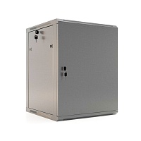 Шкаф настенный 19-дюймовый (19"), 9U, 500x600х600мм, металлическая передняя дверь с замком, две боковые панели, цвет серый (RAL 7035) (разобранный)