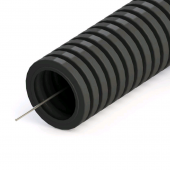 Труба гофрированная ПП лёгкая 350 Н безгалогенная (HF) разрезная черная д20 (100м/4800м уп/пал) Промрукав