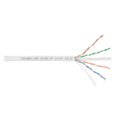 Кабель NIKOMAX U/UTP 4 пары, Кат.6 (Класс E), тест по ISO/IEC, 250МГц, одножильный, BC (чистая медь), 23AWG (0,55мм), полимерный материал нг(А)-HF, вн