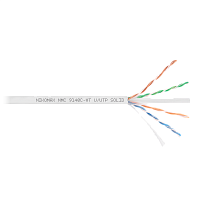 Кабель NIKOMAX U/UTP 4 пары, Кат.6 (Класс E), тест по ISO/IEC, 250МГц, одножильный, BC (чистая медь), 23AWG (0,55мм), полимерный материал нг(А)-HF, вн
