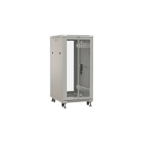 Шкаф напольный 19-дюймовый, 18U, 988x600х600 мм (ВхШхГ), передняя и задняя распашные перфорированные двери (75%), ручка с замком, цвет серый (RAL 7035