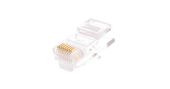 Коннектор NETLAN RJ45/8P8C под витую пару, Кат.5e (Класс D), 100МГц, покрытие 3мкд, универсальные ножи, для проводников 0,47-0,51мм, экранированный, у