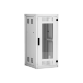 Напольный шкаф NETLAN 19", 24U, стеклянная дверь, цельнометаллические стенки, Ш600хВ1196хГ600мм, в разобранном виде, серый