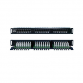 Патч-панель высокой плотности 19", 0.5U, 24 порта RJ-45, категория 5E, Dual IDC