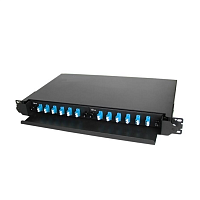 Коммутационная панель ВО 19" 1U 12xLC Duplex SM 9/125 (укомплектованная)