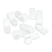 Крепление NIKOMAX R-образное для кабеля диаметром до 5мм, с крепежным отверстием 4,5мм, белое, уп-ка 100шт.