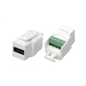 Вставка формата Keystone Jack USB 2.0 (Type A) под винт, ROHS, белая