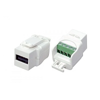 Вставка формата Keystone Jack USB 2.0 (Type A) под винт, ROHS, белая