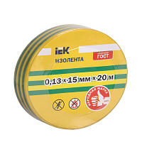 Изолента 0,13х15 мм желто-зеленая 20 метров IEK