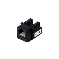 Вставка Keystone Jack, RJ-12(6P6C), угол 90 градусов, 110 IDC, черная