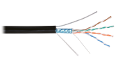 Кабель NIKOLAN F/UTP 4 пары, Кат.5e (Класс D), тест по ISO/IEC, 100МГц, одножильный, BC (чистая медь), 24AWG (0,50мм), внешний, PE до -60С, с многожил