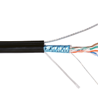 Кабель NIKOLAN F/UTP 4 пары, Кат.5e (Класс D), тест по ISO/IEC, 100МГц, одножильный, BC (чистая медь), 24AWG (0,50мм), внешний, PE до -60С, с многожил