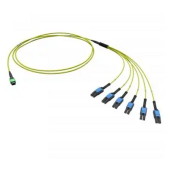  Оптическая разветвительная сборка 12ОВ 9/125 OS2, 1xMTP PRO(12)/6хLC-UPC Duplex Uniboot, тип полярности - прямая (Tx-->Rx), 2м (предустановленная кон