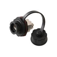 Индустриальный модуль-вставка NIKOMAX, Кат.6 (Класс E), 250МГц, RJ45/8P8C, 110/KRONE, T568A/B, экранированный, IP67, с защитной крышкой, черный 