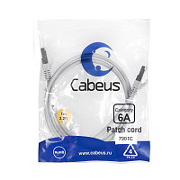 Патч-корд S/FTP, категория 6а (10G), 2xRJ45/8p8c, экранированный, серый, LSZH, 1м