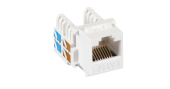 Модуль-вставка NETLAN типа Keystone, Кат.5e (Класс D), 100МГц, RJ45/8P8C, 110/KRONE, T568A/B, неэкранированный, белый, уп-ка 10шт.