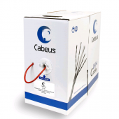 Кабель витая пара UTP (U/UTP), категория 5e, 4 пары (24 AWG), одножильный, красный, LSZH (Low Smoke Zero Halogen) (305 м), системная гарантия 25 лет.