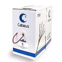 Кабель витая пара UTP (U/UTP), категория 5e, 4 пары (24 AWG), одножильный, красный, LSZH (Low Smoke Zero Halogen) (305 м), системная гарантия 25 лет.