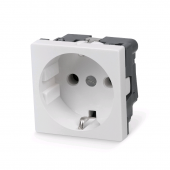 Розетка электрическая Mosaic 45x45, нем. ст., 2K+3, 16A, белая (в сборе)