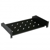 Полка угловая с перфорацией 19", 2U, ширина 440 мм, глубина 300 мм, цвет черный (RAL 9005)