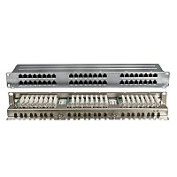 Патч-панель высокой плотности 19", 1U, 48 портов RJ-45, полный экран, категория 6, Dual IDC