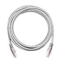 Коммутационный шнур NETLAN U/UTP 4 пары, Кат.5е (Класс D), 100МГц, 2хRJ45/8P8C, T568B, заливной, многожильный, CCA, PVC нг(B), серый, 5м, уп-ка 10шт.