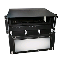 Патч-панель 19” универсальная, пустой корпус, 4U, фиксированная рама вертикальная, 12 вертикальных слотов, 