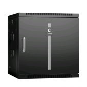 Шкаф телекоммуникационный настенный 19" 12U 600x450x635mm (ШхГхВ) дверь металл, цвет черный (RAL 9004)