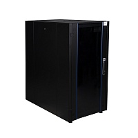 Шкаф нап. 19", 22U 600х800, перед. дв. стек, задн. стен., мет, чер.