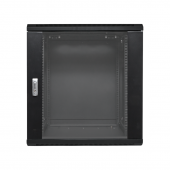 Шкаф настенный 19" TERACOM PRO 12U 600х600 мм дверь стеклянная с замком-ручкой чёрный