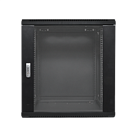 Шкаф настенный 19" TERACOM PRO 12U 600х600 мм дверь стеклянная с замком-ручкой чёрный