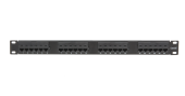 Коммутационная панель ULAN 19", 1U, 24 порта, Кат.5e (Класс D), 100МГц, RJ45/8P8C, 110, T568A/B, неэкранированная, черная