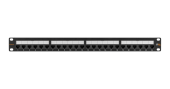 Коммутационная панель NIKOMAX 19", 1U, 24 порта, Кат.6a (Класс Ea), 500МГц, RJ45/8P8C, 110/KRONE, T568A/B, неэкранированная, с органайзером, черная - 