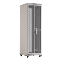 Шкаф напольный 19-дюймовый, 42U, 2055x800х1000 мм (ВхШхГ), передняя и задняя распашные перфорированные двери (75%), ручка с замком, цвет серый