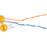 Соединитель проводников NETLAN типа "скотчлок", для 2-х жил 0,4-0,9 мм, с гидрофобным заполнителем, желтый, уп-ка 100шт.