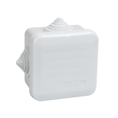 Коробка КМ41236 распаячная для о/п 70х70х40 мм IP44 (RAL7035, 4 гермоввода, защелкивающаяся крышка)