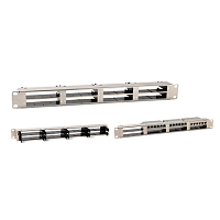 Патч-панель 19" для претерминированных медных и оптических кассет, 8 слотов под кассеты, 1U