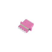 Адаптер NIKOMAX волоконно-оптический, соединительный, многомодовый, стандарта OM4, LC/UPC-LC/UPC, квадро, пластиковый, без шторки, с фланцами, маджент