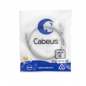 Патч-корд U/UTP, категория 6, 2xRJ45/8p8c, неэкранированный, серый, PVC, 1м