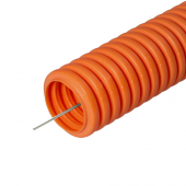 Труба гофрированная ПНД Строительная не распространяющая горение оранжевая с/з д40 (15м/960м уп/пал)