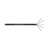 Кабель Премиум U/UTP, 4 пары, Кат.6 (Класс E), 450 МГц, AWG 23, универсальный, LSZH нг(А)-HF, черный, катушка 305 м