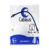 Патч-корд S/FTP, категория 8 (40G, 2000 MHz), 2xRJ45/8p8c, экранированный, синий, LSZH, 0.3 м