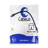 Патч-корд S/FTP, категория 8 (40G, 2000 MHz), 2xRJ45/8p8c, экранированный, синий, LSZH, 0.3 м