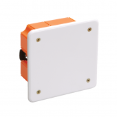 Коробка КМ41022 распаячная 92х92x45мм для полых стен (с саморезами, пластиковые лапки, с крышкой )