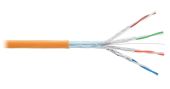 Кабель NIKOLAN F/FTP 4 пары, Кат.6 (Класс E), тест по ISO/IEC, 250МГц, одножильный, BC (чистая медь), 23AWG (0,57мм), внутренний, LSZH нг(А)-HFLTx, ор