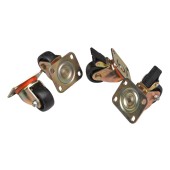 Компл. роликов, 2 шт с тормозом, 2 обычных, нагрузка 150 кг на ролик